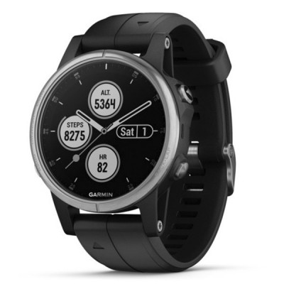 Garmin Fenix 5S Plus Silver with Black Band (010-01987-21)