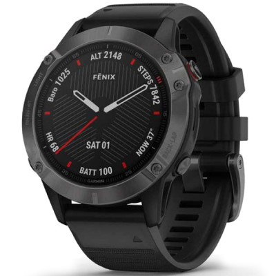 Garmin Fenix 6 Sapphire Сarbon Grey DLC with Black Band (010-02158-11)